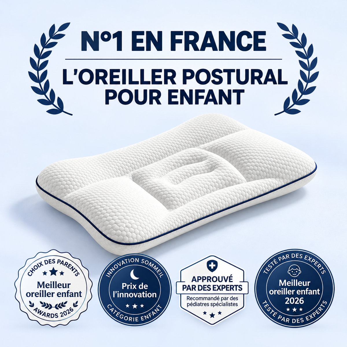 Oreiller ergonomique enfant et ado (1 à 18 ans)