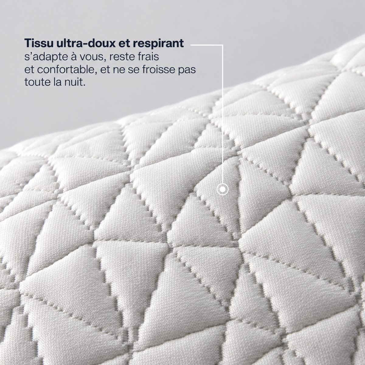 Oreiller ergonomique ajustable adulte.